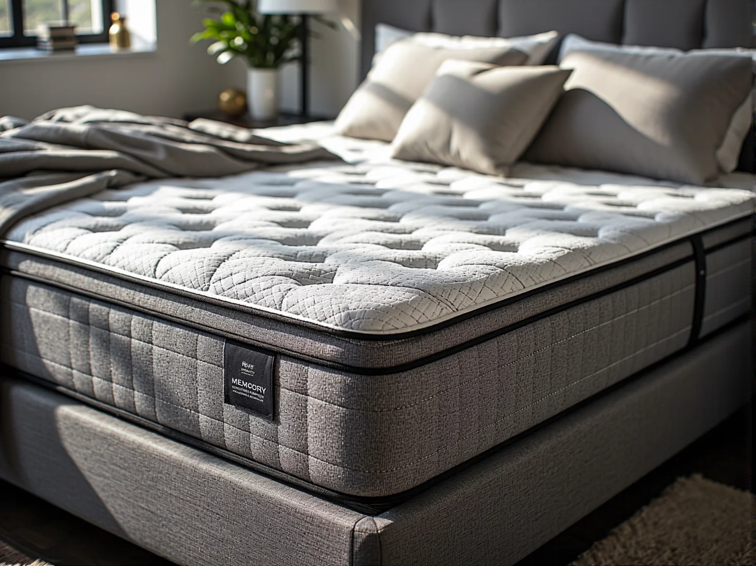 Przekrój nowoczesnego materaca piankowego o wysokiej elastyczności punktowej dla zdrowego kręgosłupa.