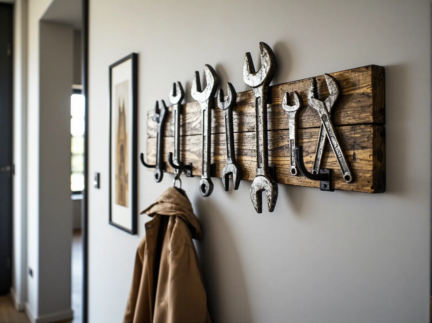 Ozdobna rzeźba ścienna stworzona z różnych metalowych odpadów. Pomysł na artystyczną dekorację DIY ze złomu.