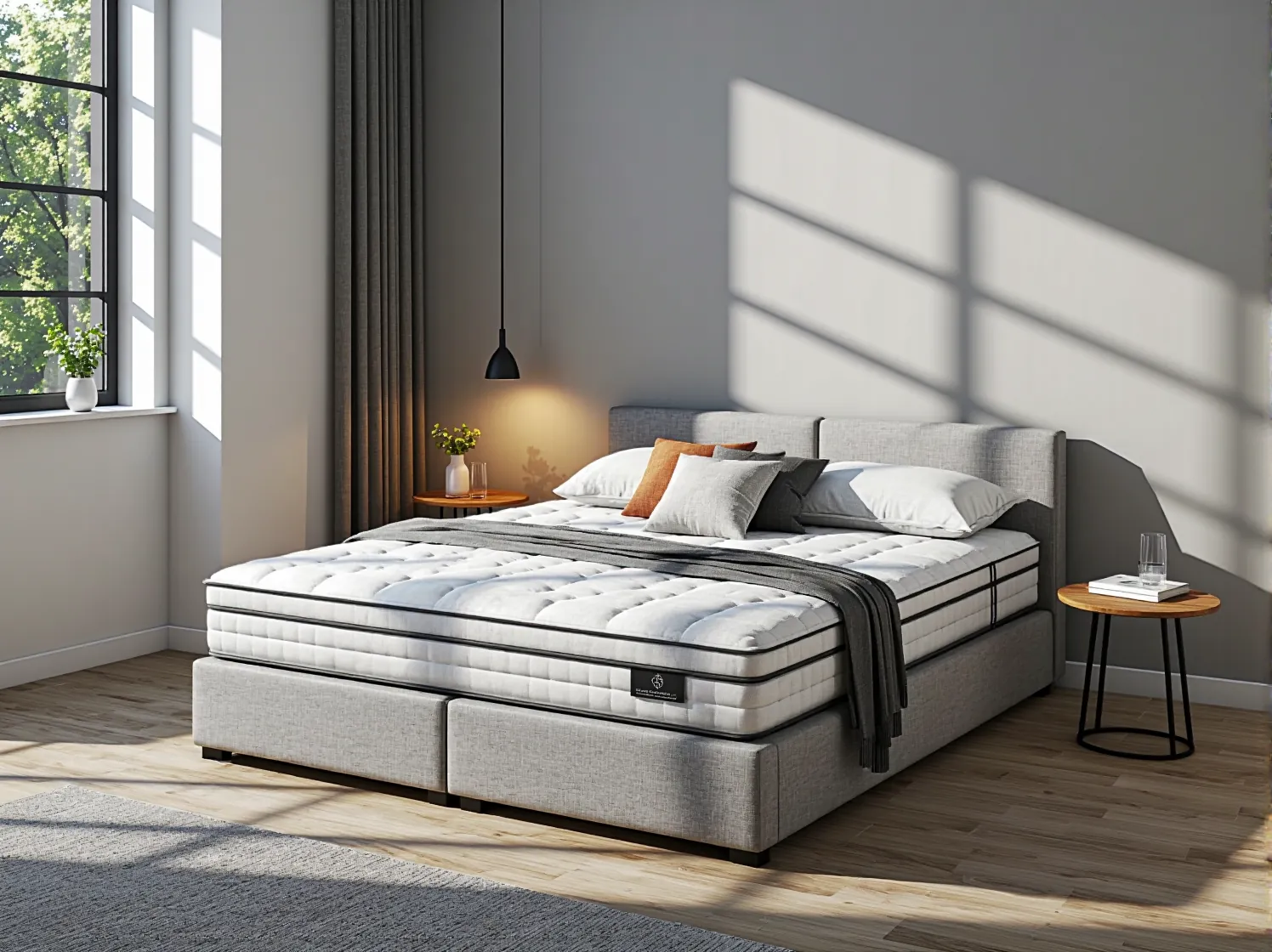 Wybór materaca dla seniora – dłoń delikatnie naciskająca na powierzchnię materaca termoelastycznego.