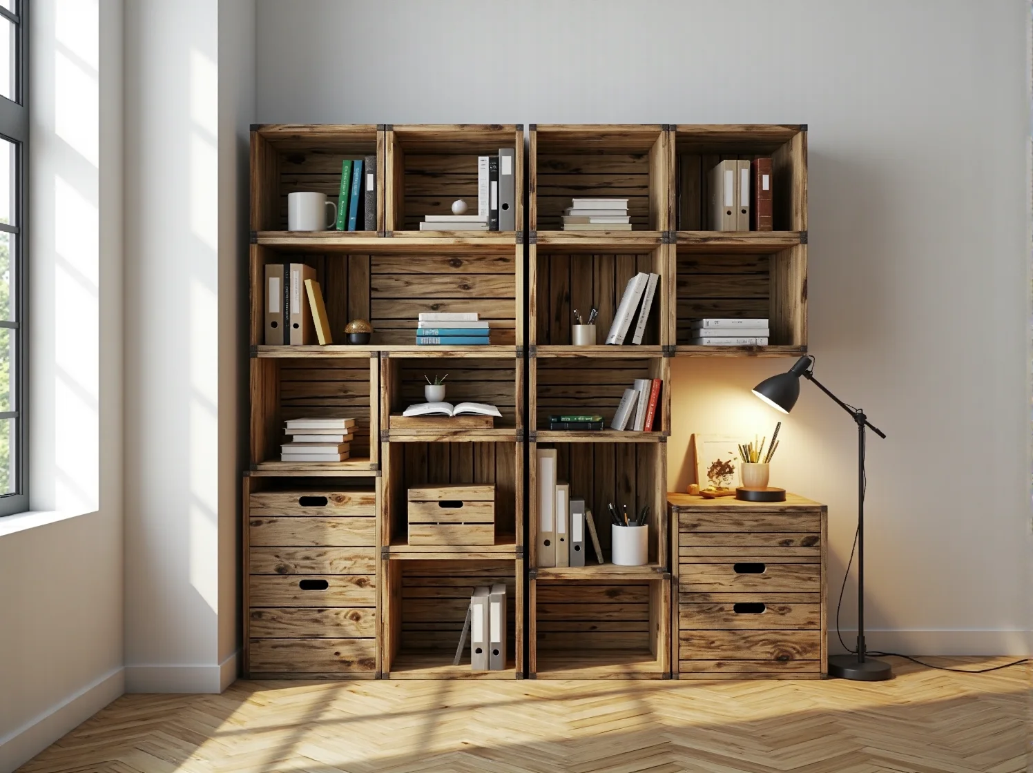 Industrialny regał z metalu i starego drewna – hit rankingu mebli z historią na 2025.