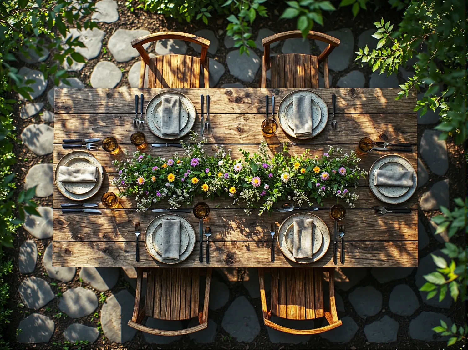 Przytulny kącik wypoczynkowy z wiklinowym fotelem i lampionami na tarasie urządzonym w stylu rustykalnym.