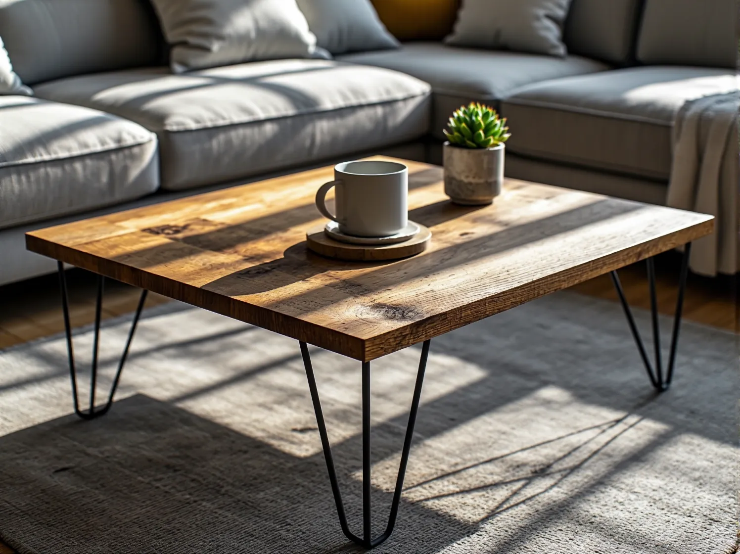 Okrągły stolik kawowy w stylu skandynawskim, idealny do małego mieszkania.