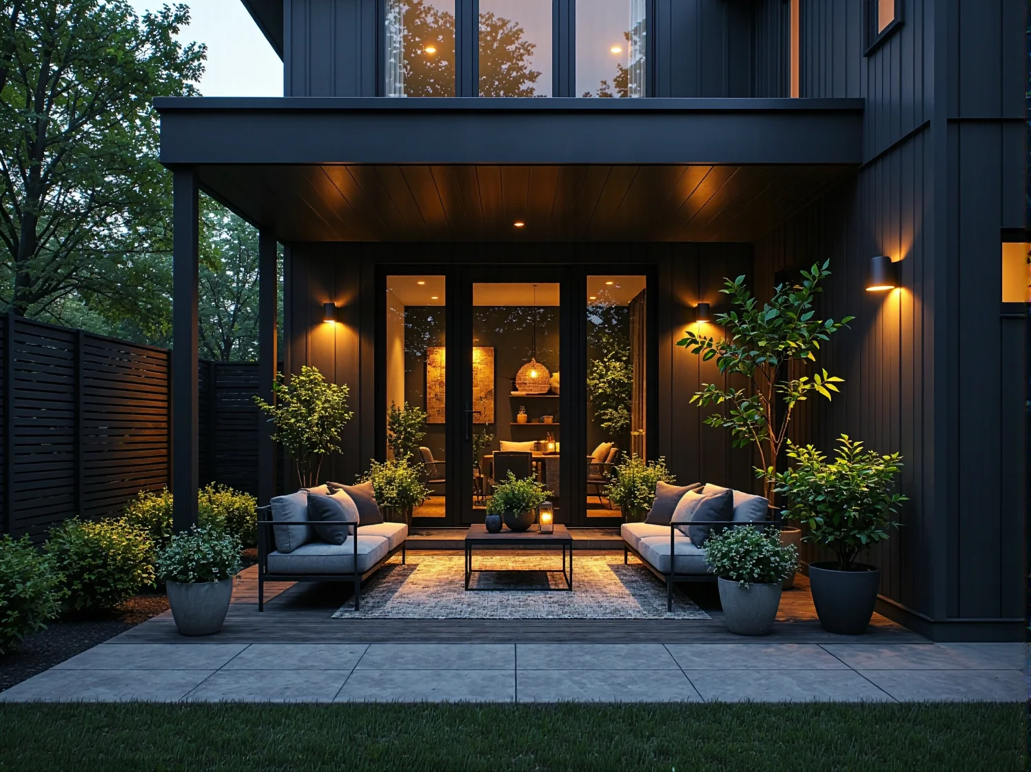 Jak dobrać oświetlenie do ciemnej elewacji – lampy podkreślające bryłę nowoczesnego domu.