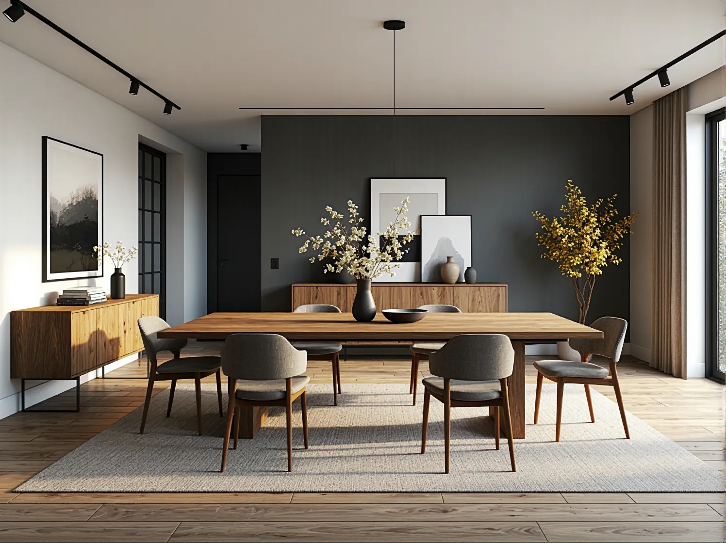 Mężczyzna z łatwością czyści drewniany stół, co pokazuje, że pielęgnacja mebli drewnianych nie jest trudna.