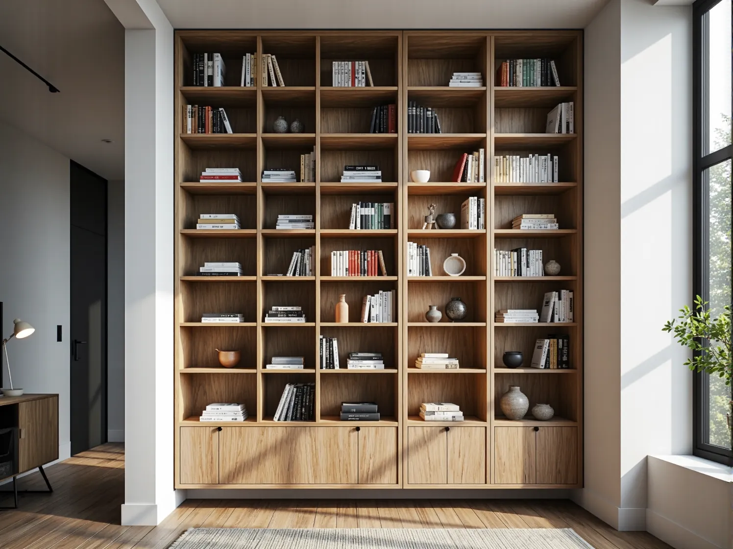 Metalowy, industrialny regał na książki jako trwały i stylowy mebel do niewielkiego salonu.