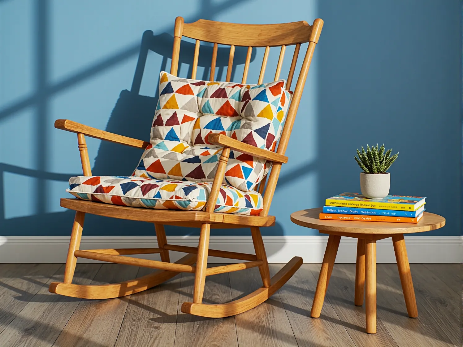 Zbliżenie na dłoń szlifującą drewniane krzesełko dziecięce. Przygotowanie mebli do ekologicznego malowania.