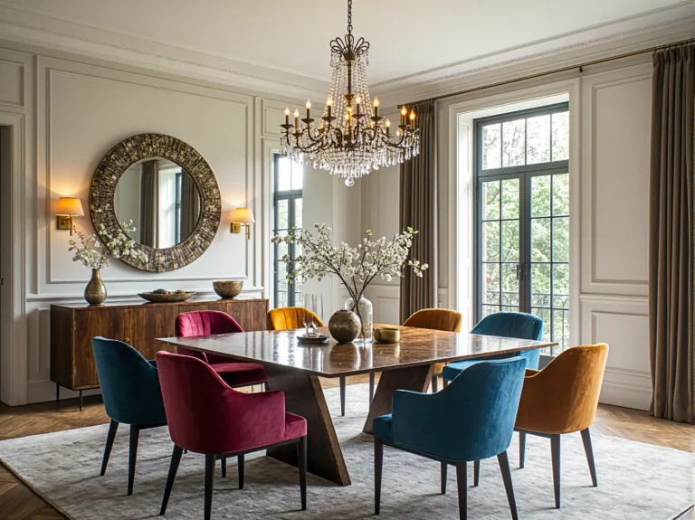 Elegancki stół jadalniany orzech z marmurowym blatem w stylu glamour