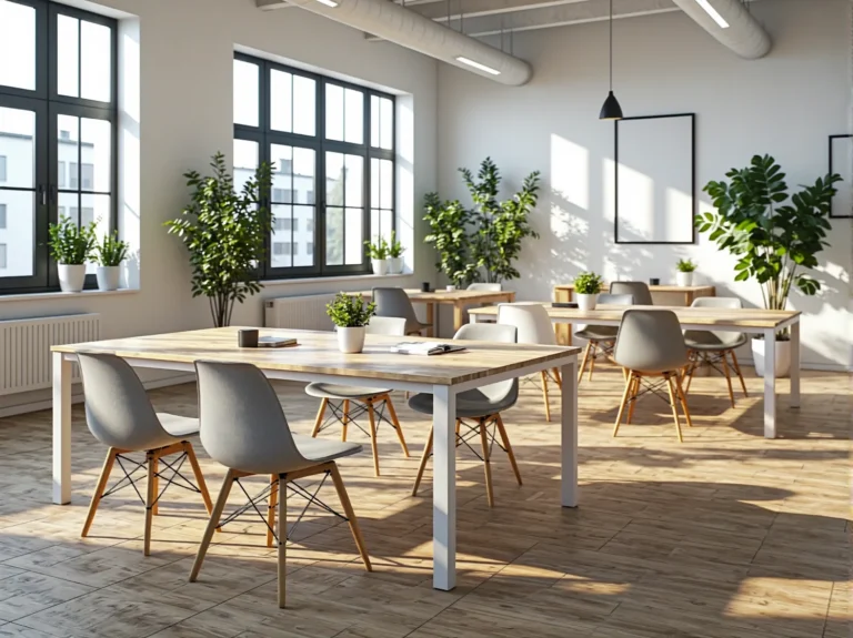 Skandynawski stół konferencyjny dąb naturalny z białymi nogami