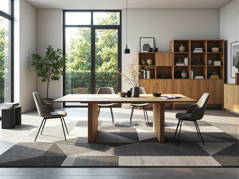 Wielofunkcyjny stół dębowy z masywną podstawą do jadalni
