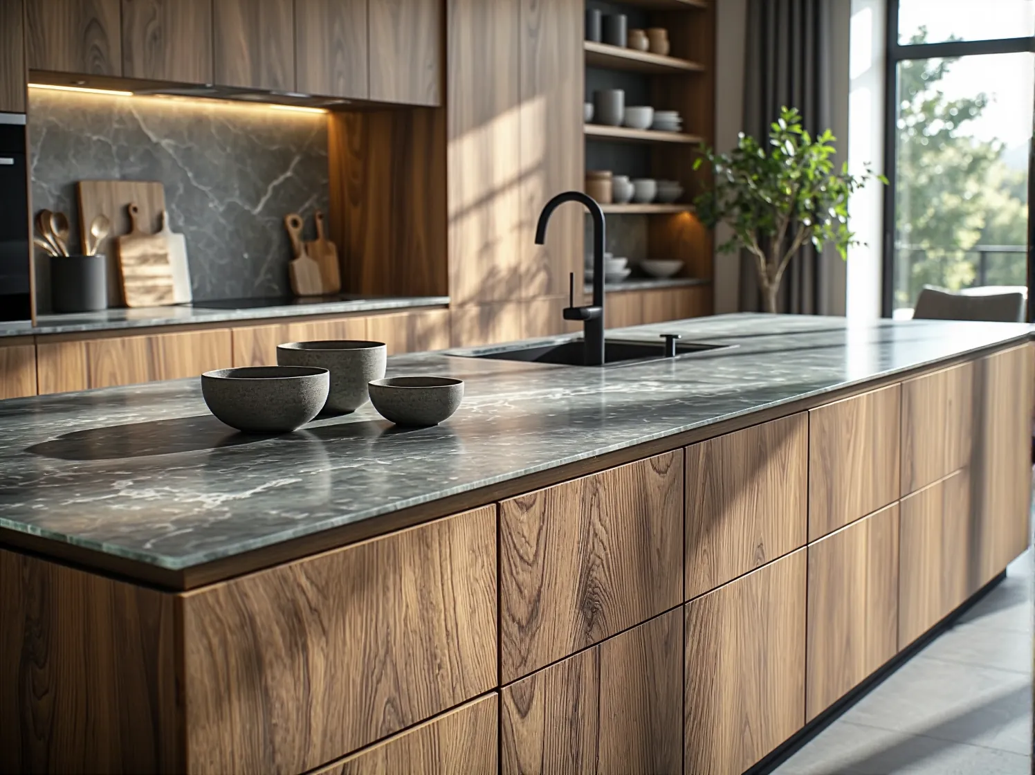 Aranżacja sypialni z wykorzystaniem ekologicznych materiałów, jak korek na ścianie i bawełniana pościel.