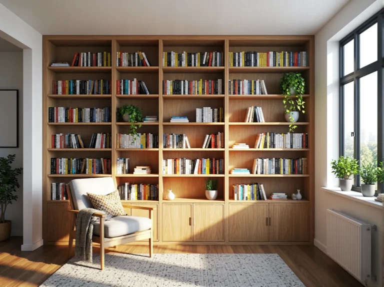 Duży regał na książki dąb craft z zamykanymi szafkami dolnymi