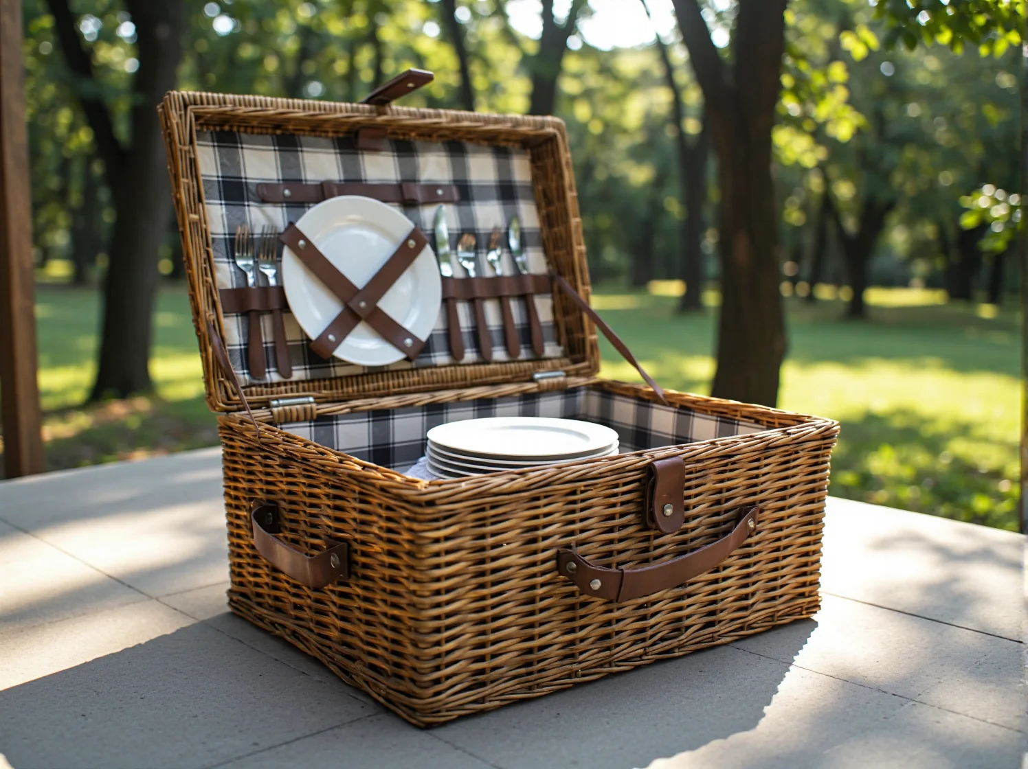 Wygodny i lekki zestaw piknikowy ułatwiający organizację posiłku na świeżym powietrzu.